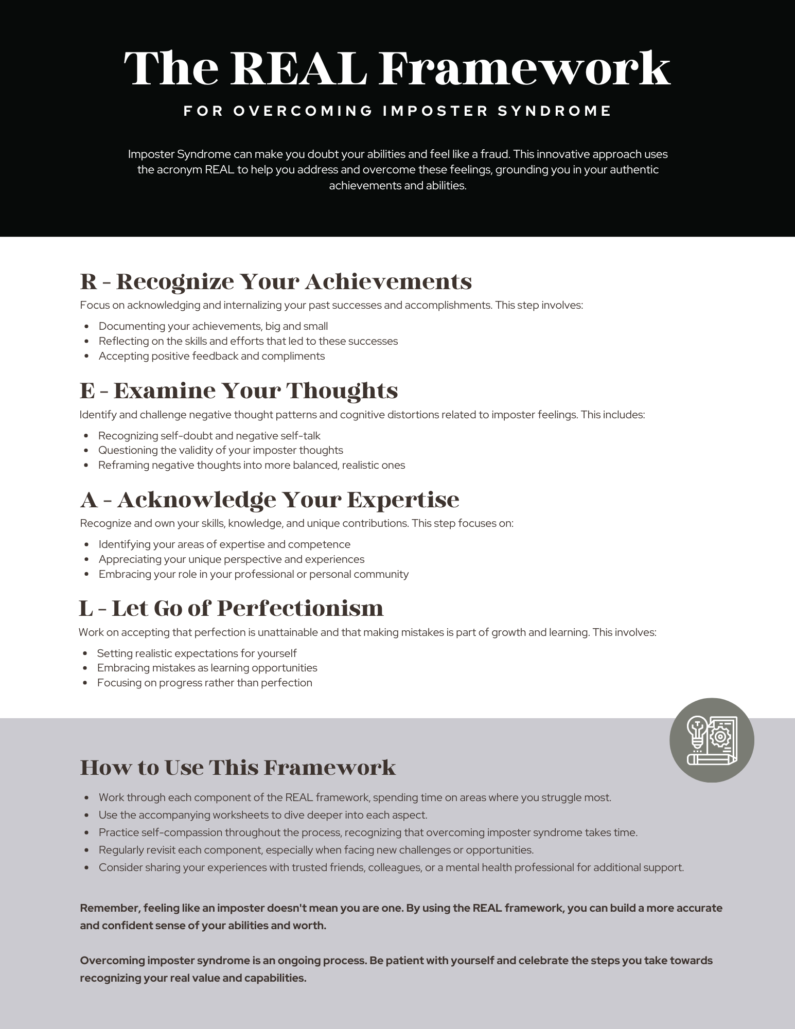 Imposter Syndrome Worksheets