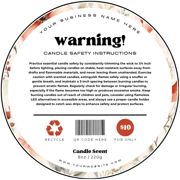 Candle Making Safety Label