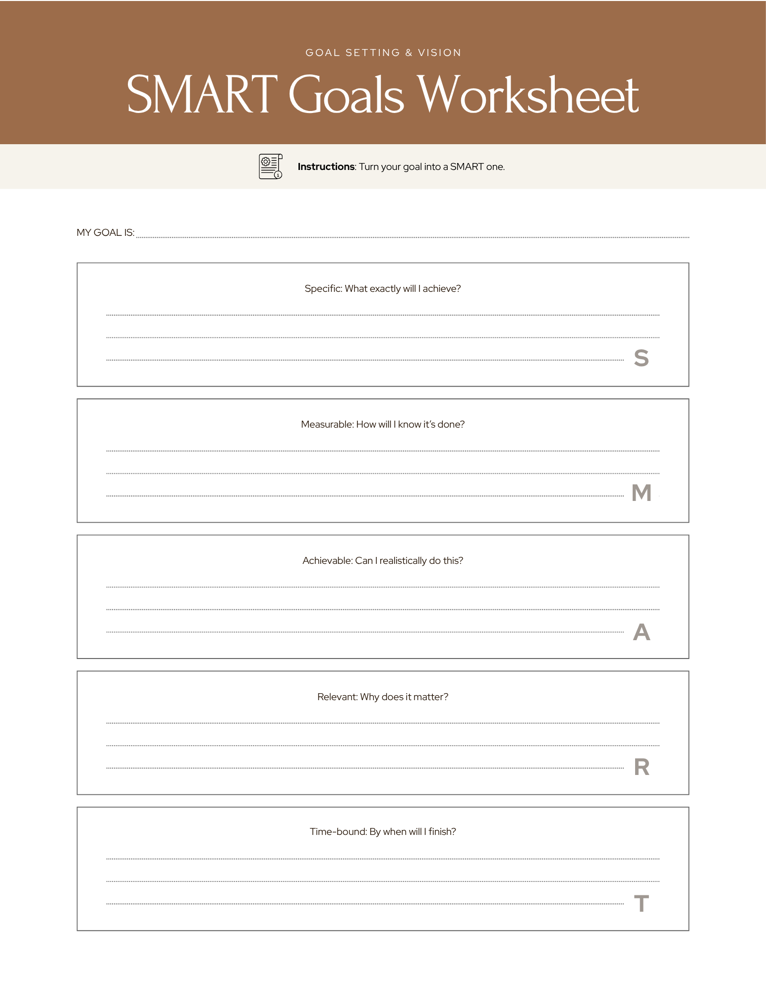 Life Coaching Worksheets