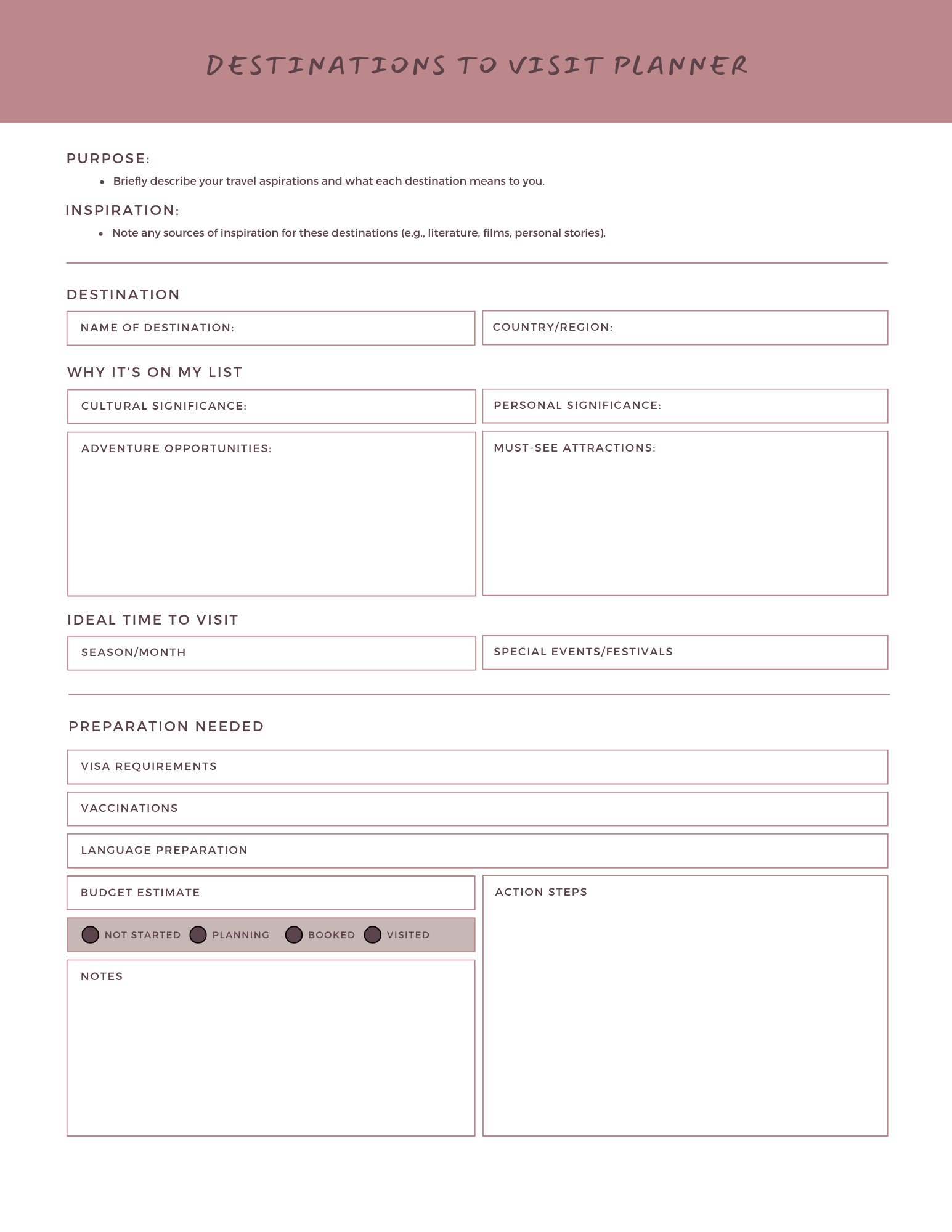 The Complete Bucket List Planner