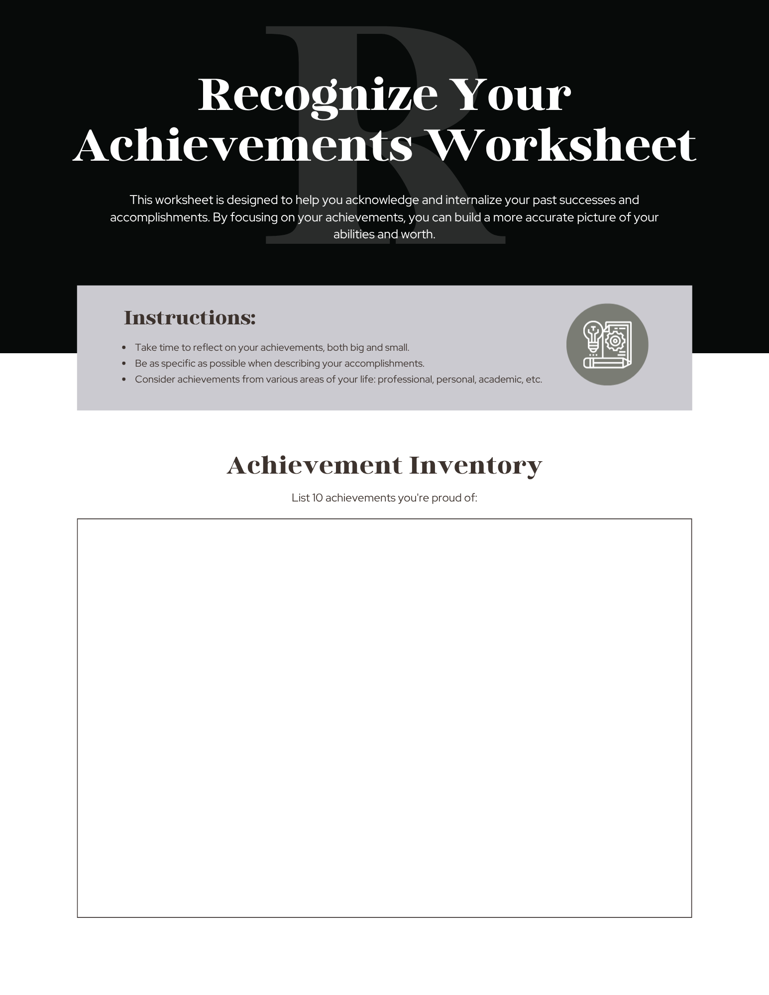 Imposter Syndrome Worksheets