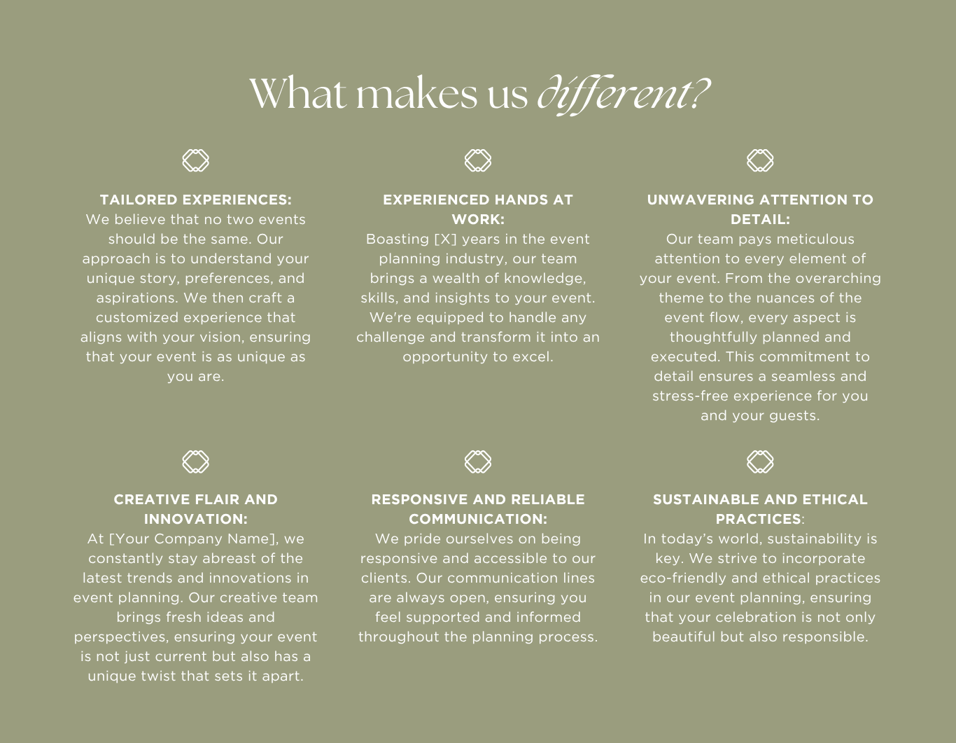 Event Planner Website Template