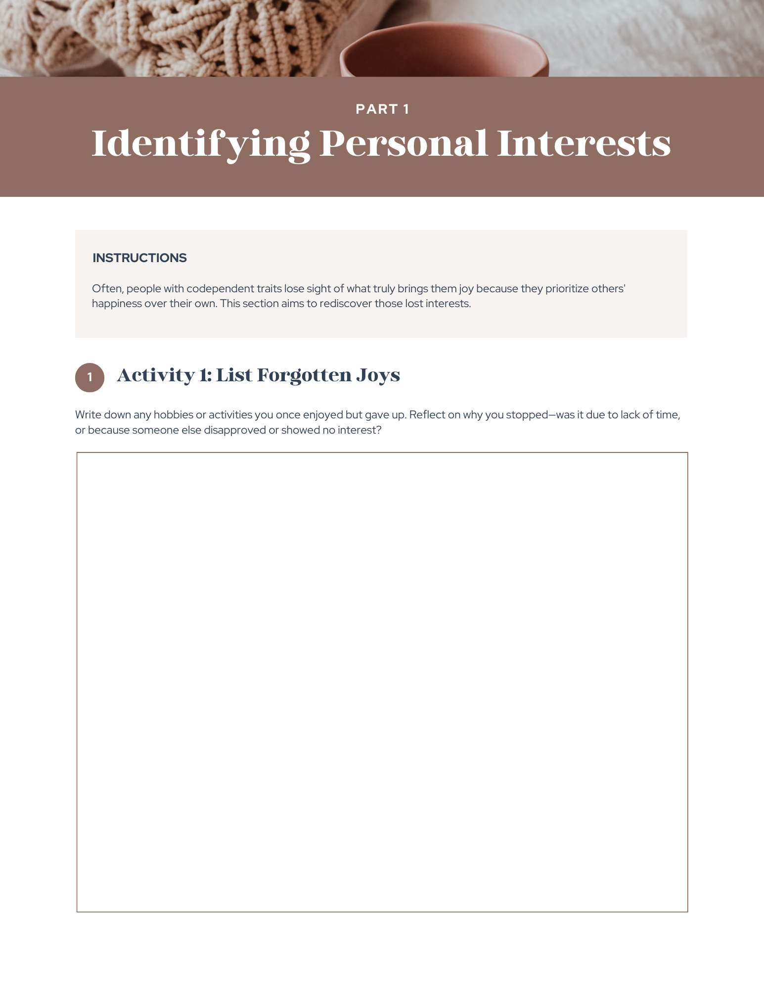 Codependency Worksheets