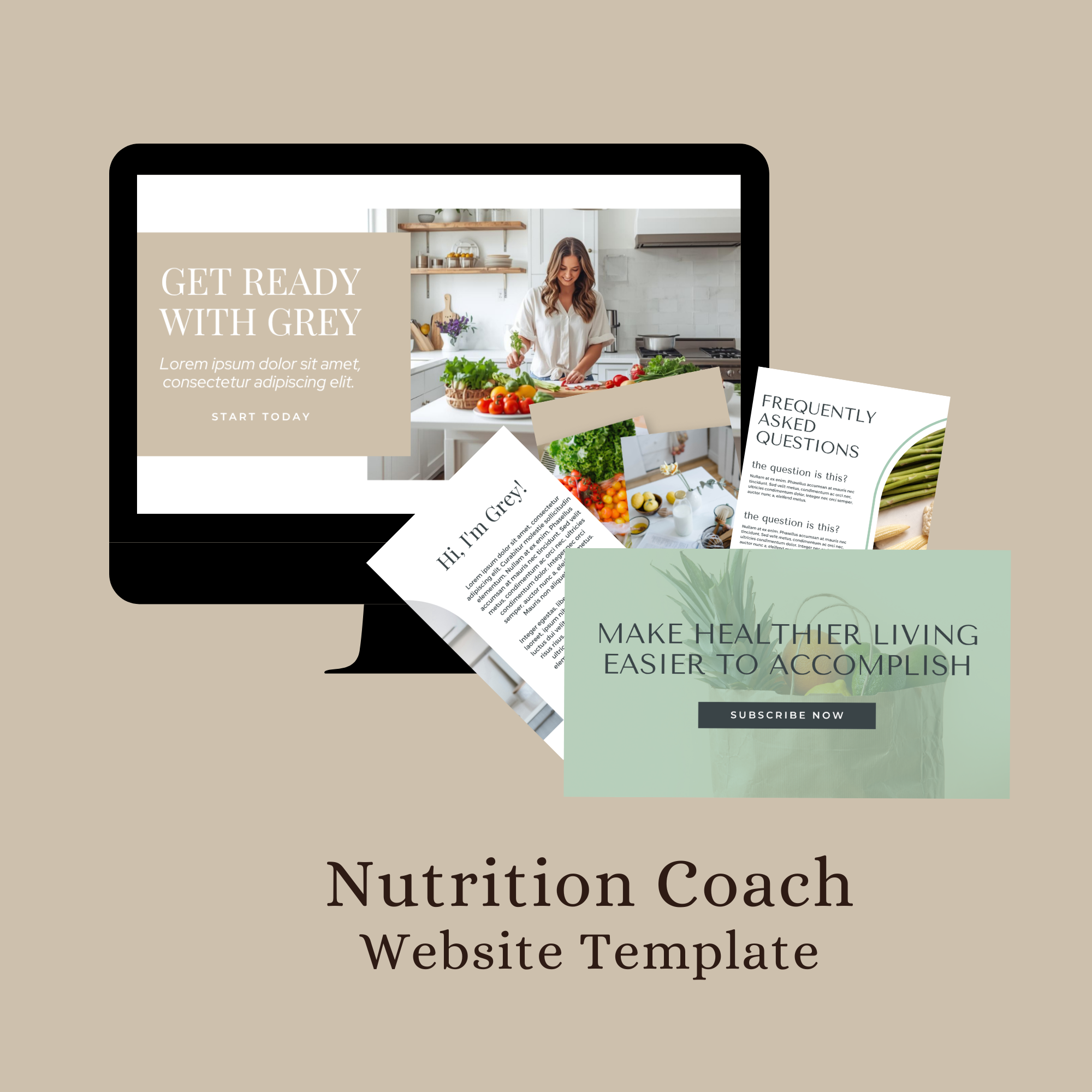 Health or Nutrition Coach Website Template 