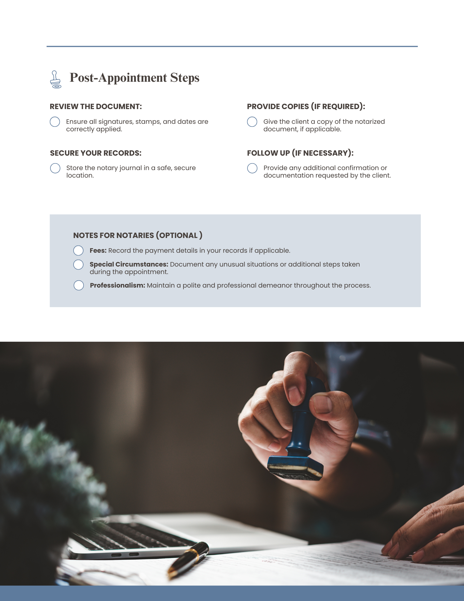 Notary Appointment Checklist