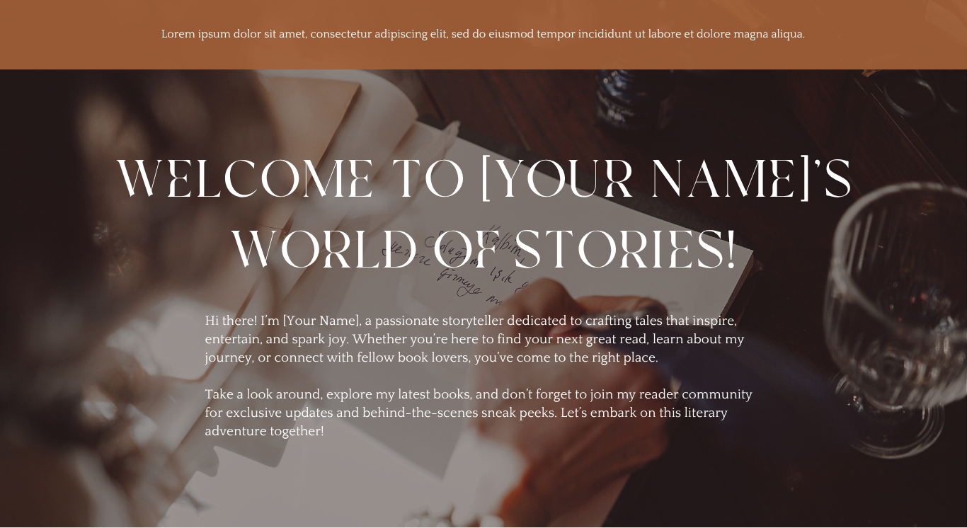 Personalized Author Website Template