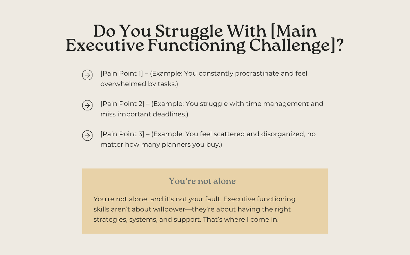 Executive Function Coach Website Template 
