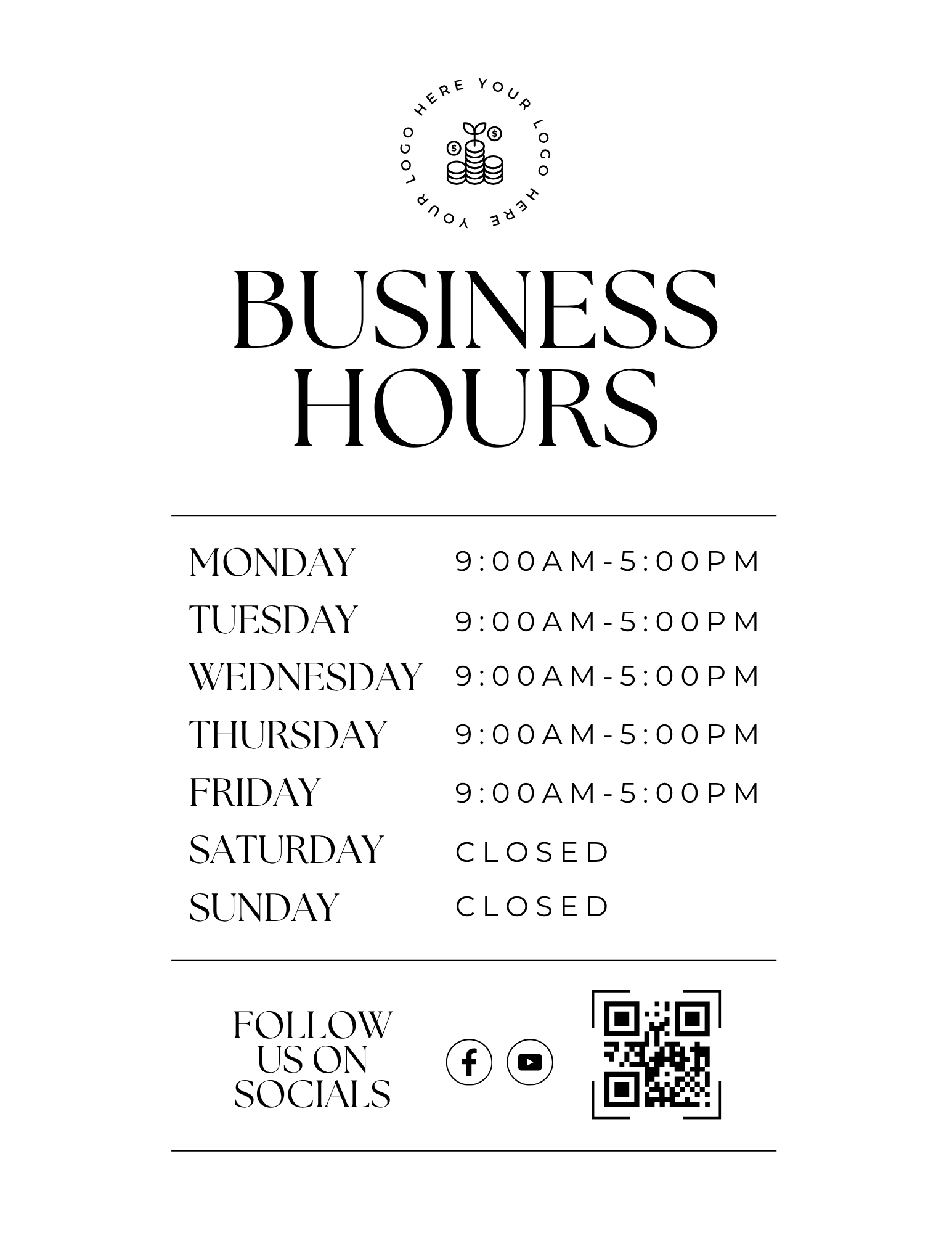 Business Hours Sign