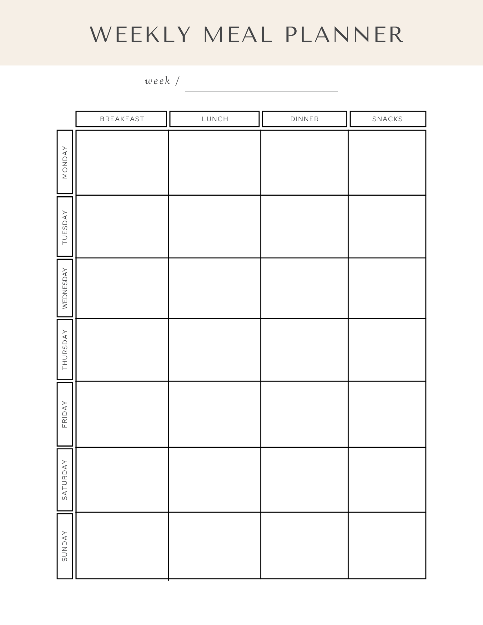 Weekly Menu & Grocery Planner 