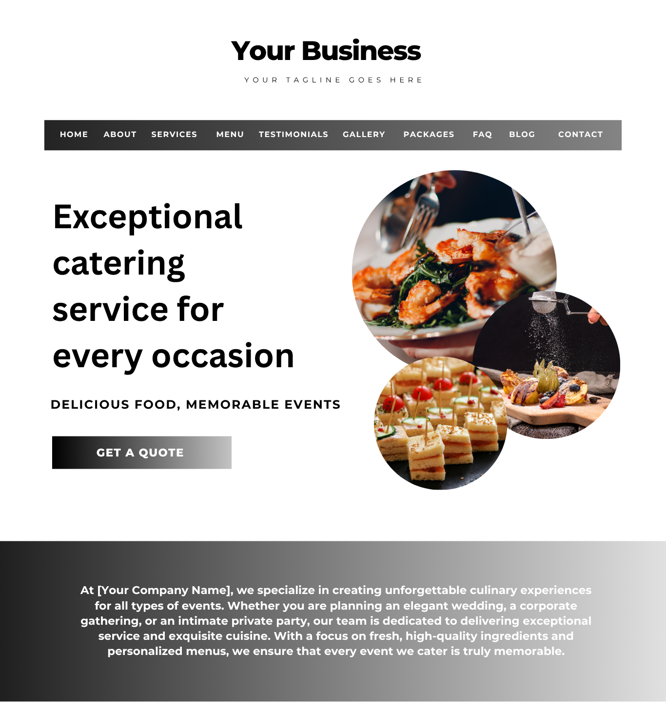 Catering Business Website Template 