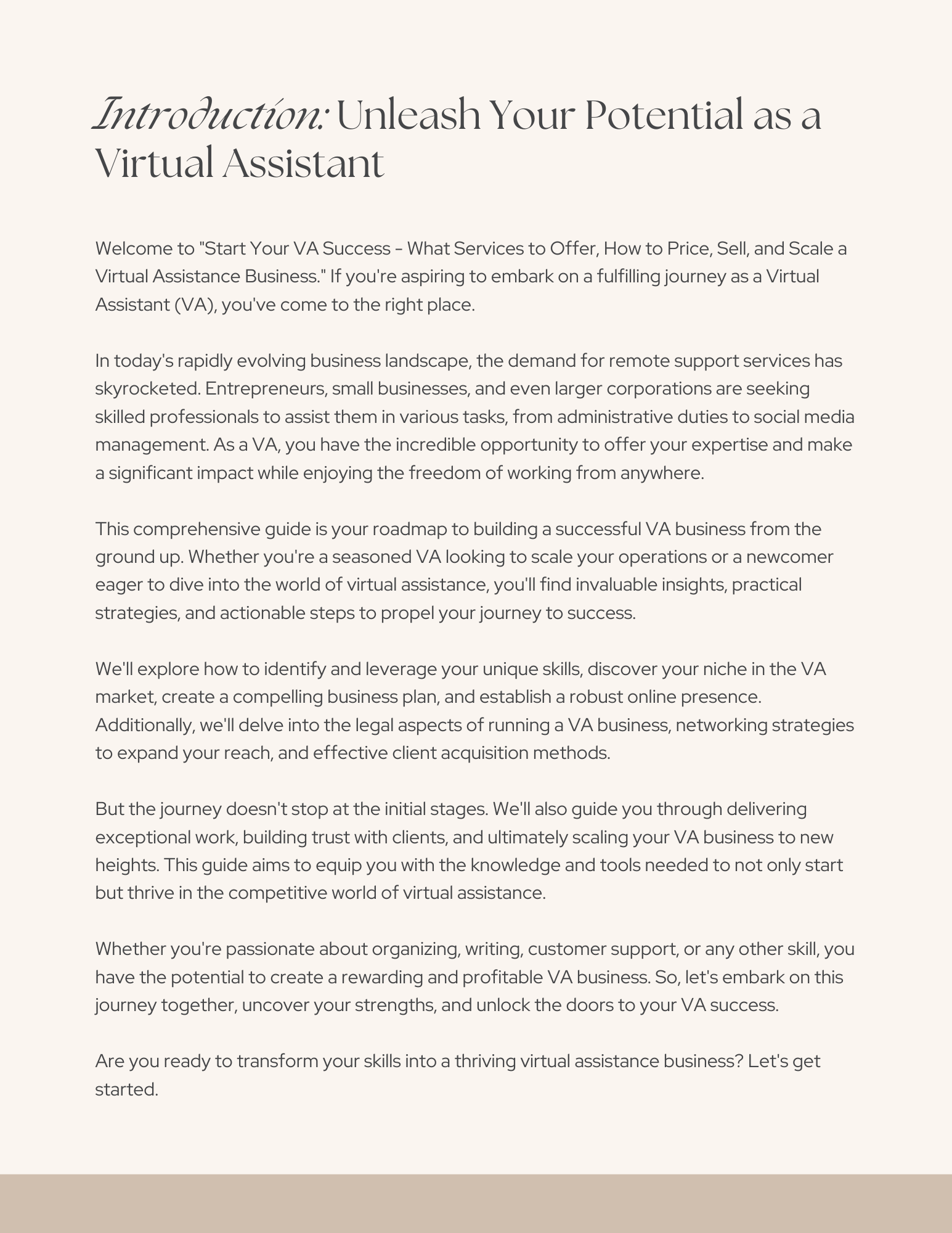 Start Your VA Success