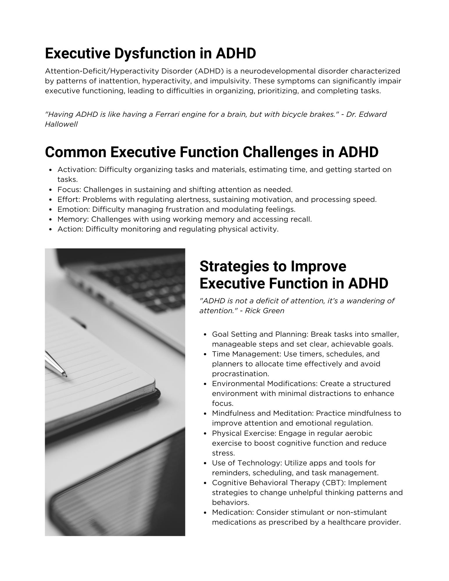 ADHD & Executive Functioning Worksheets