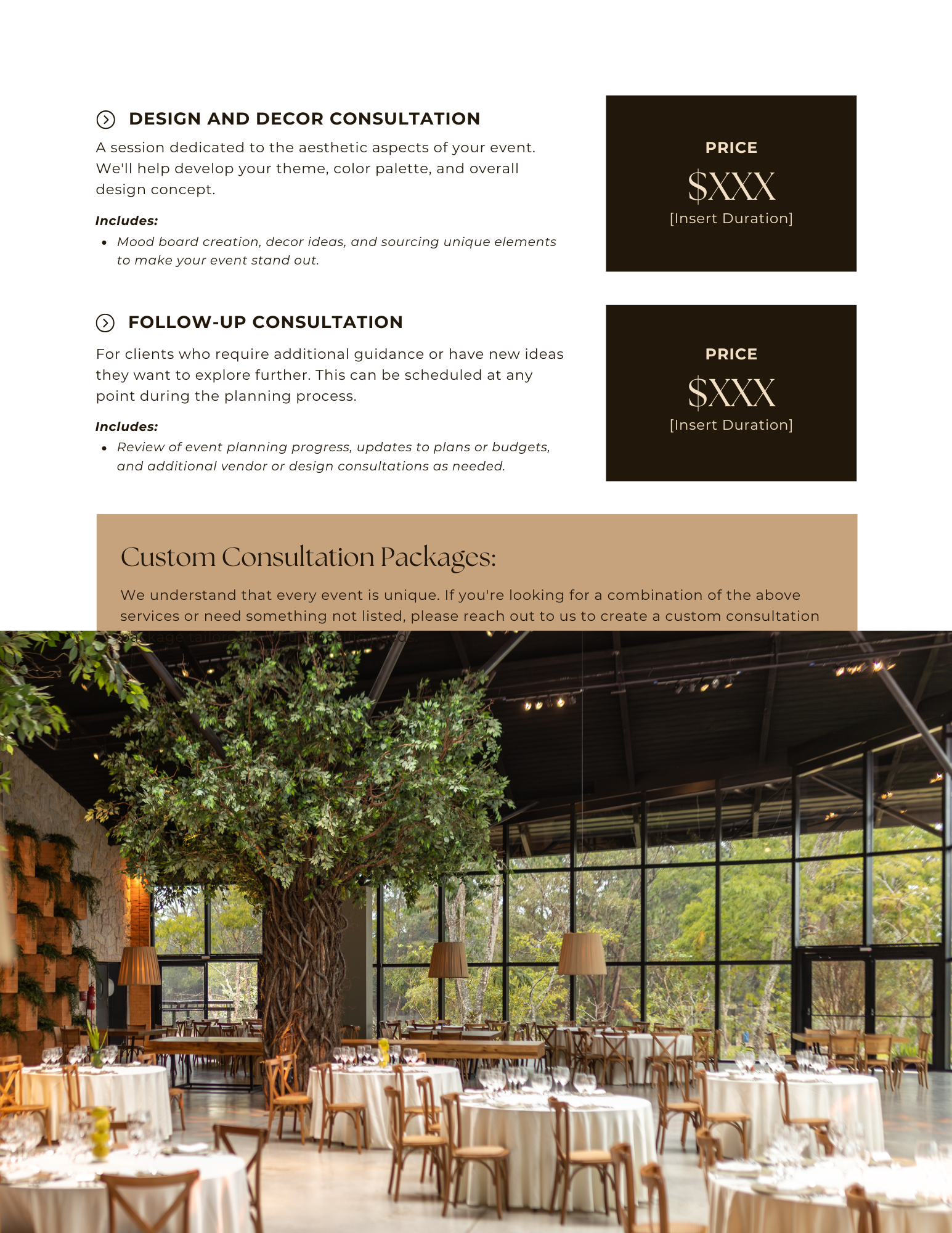 Event Planner Price List Template