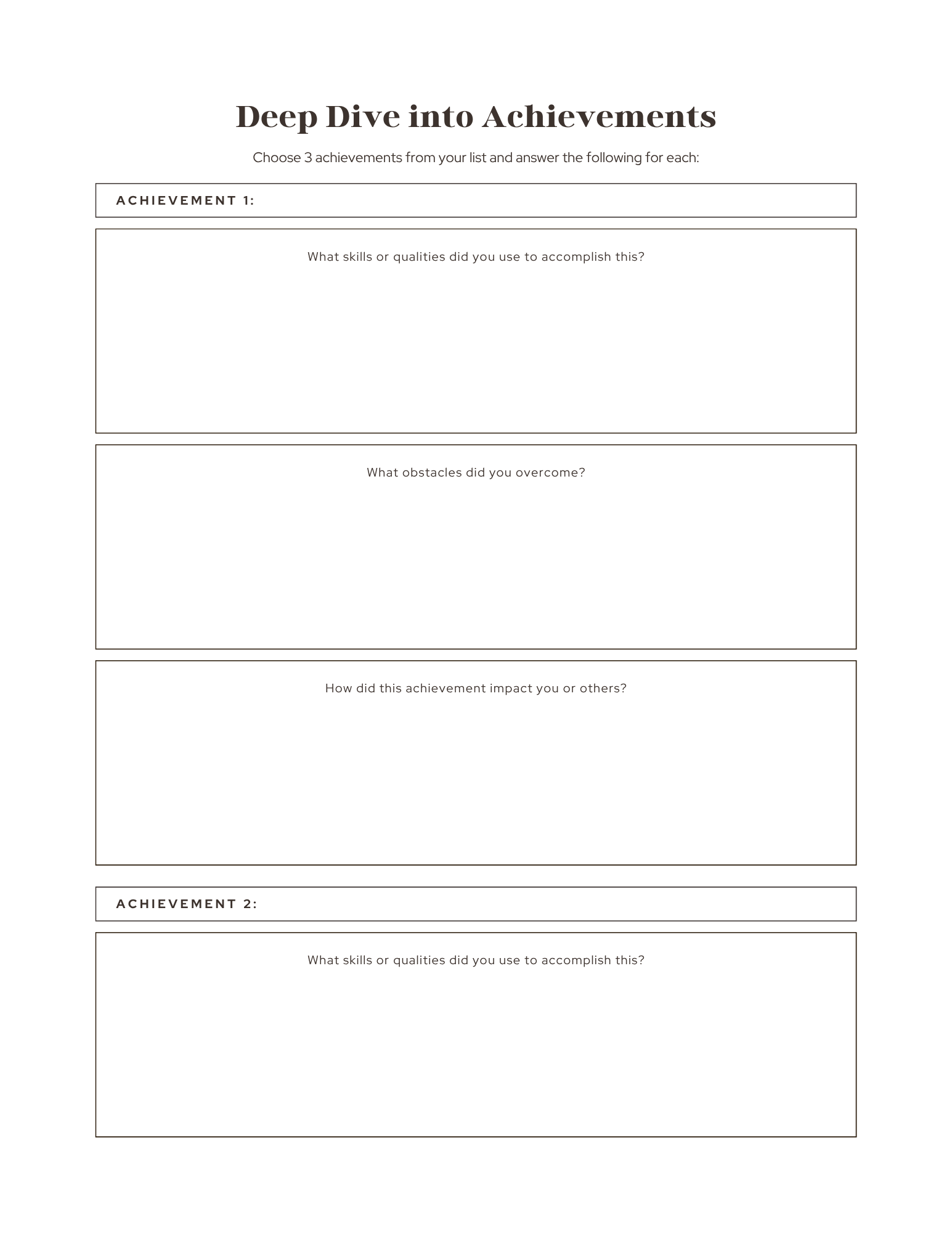 Imposter Syndrome Worksheets