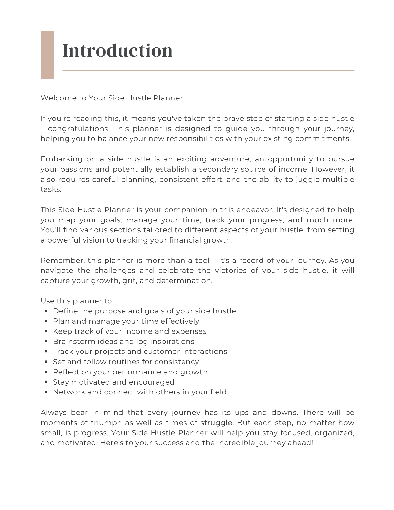 Side Hustle Planner + 2 Free Mini-eBooks 