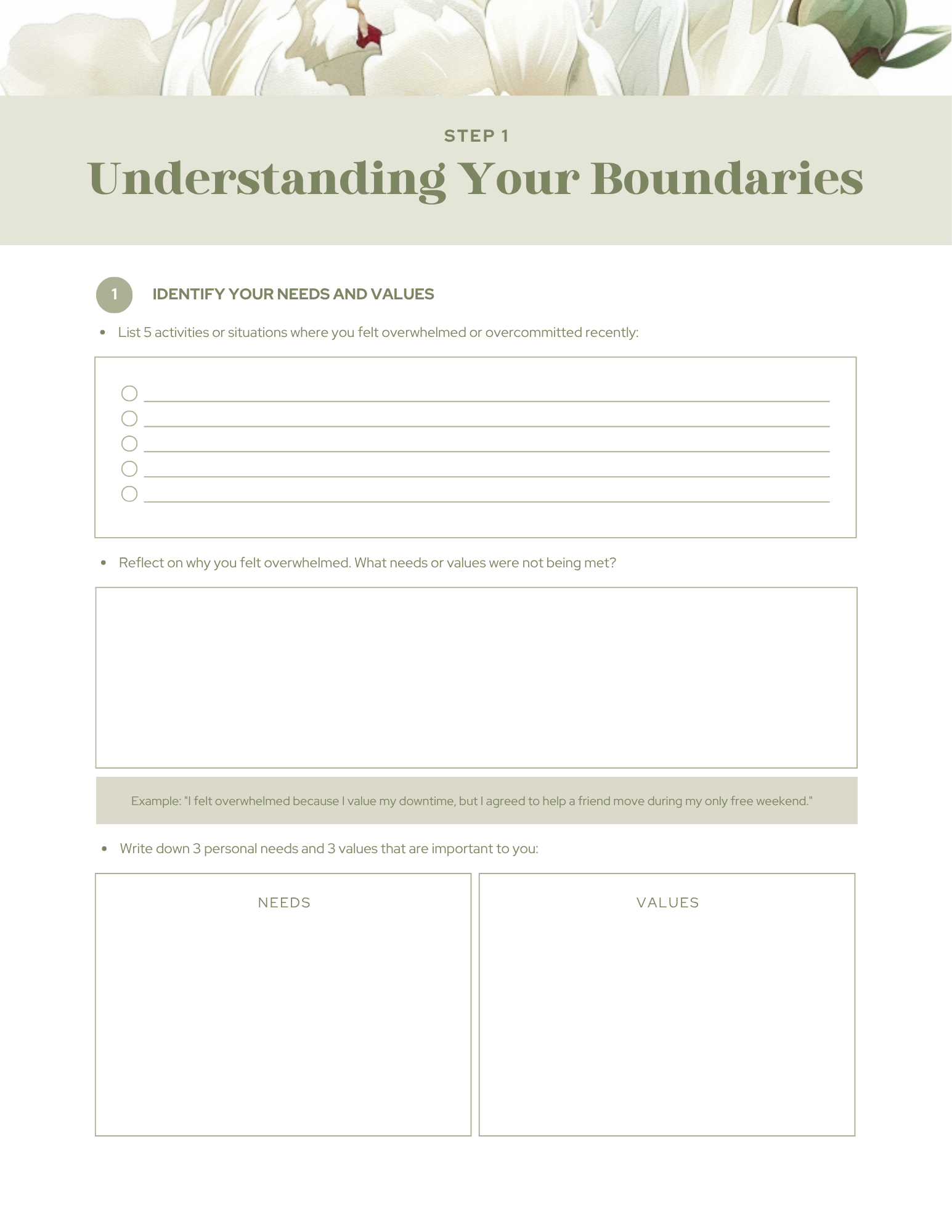 People Pleasing Worksheets