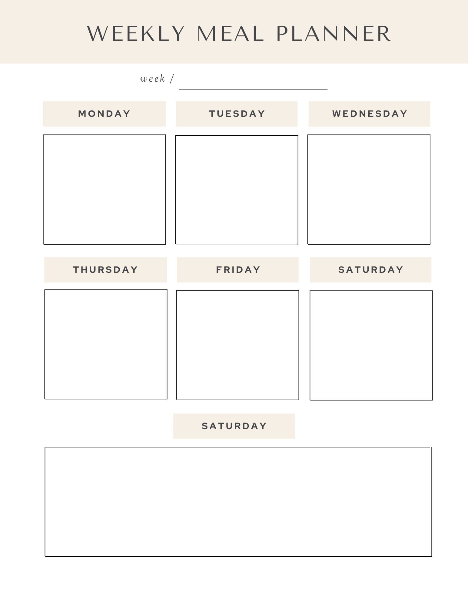 Weekly Menu & Grocery Planner 