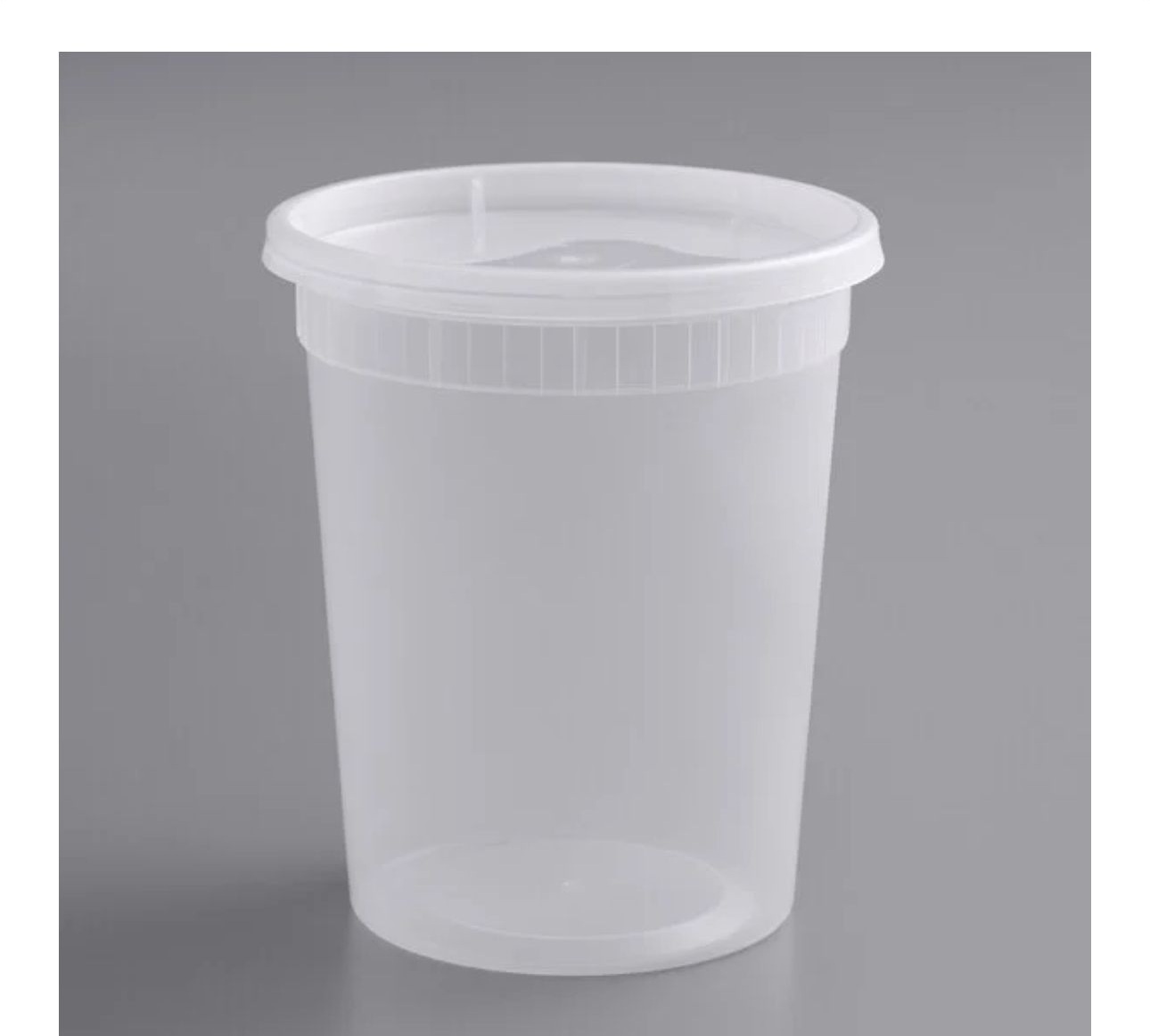 Choice Heavy Duty 32 oz. Microwavable Translucent Plastic Deli Container and Lid Combo Pack