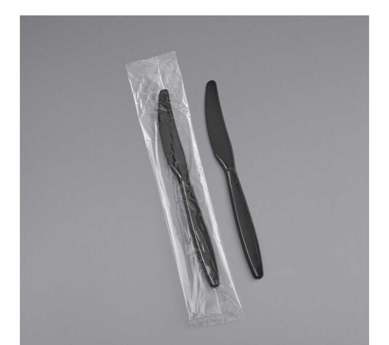 Choice Black Heavy Weight Wrapped Polystyrene Plastic Knife