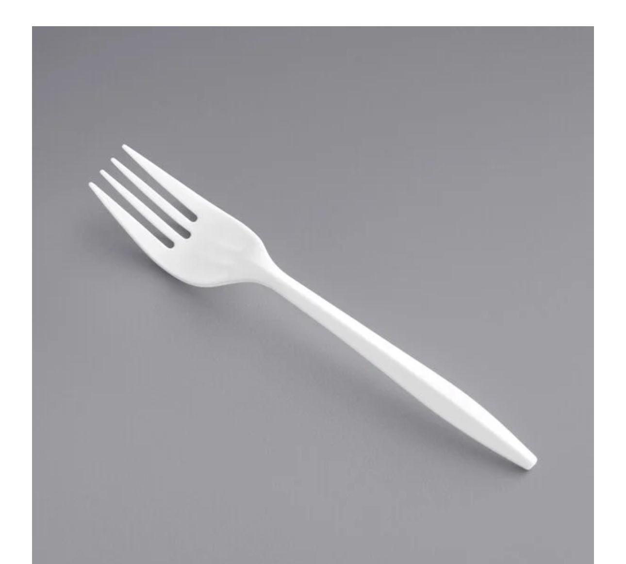 Choice Medium Weight White Polypropylene Plastic Fork
