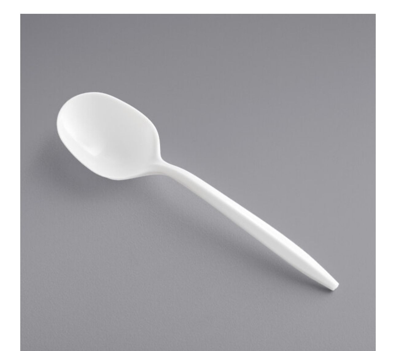 Choice Medium Weight White Polypropylene Plastic Soup Spoon