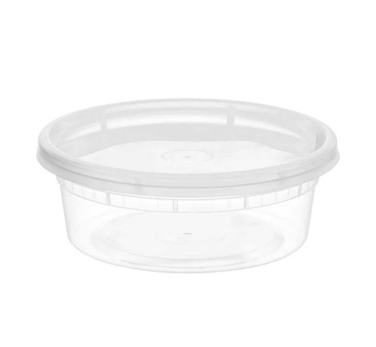 Choice Heavy Duty 8 oz. Microwavable Translucent Plastic Deli Container and Lid Combo Pack