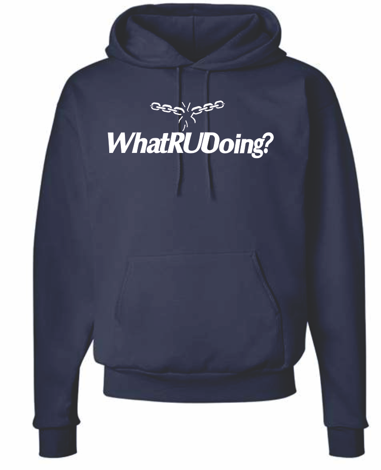 WhatRUDoing? Navy Blue Hoodie