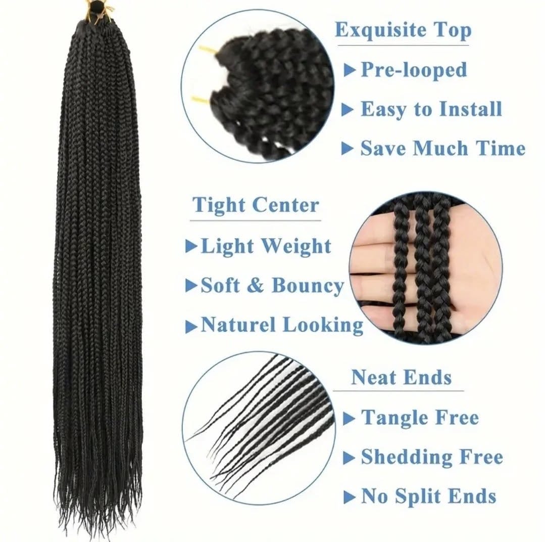 28 inch Box Braid Crochet Hair