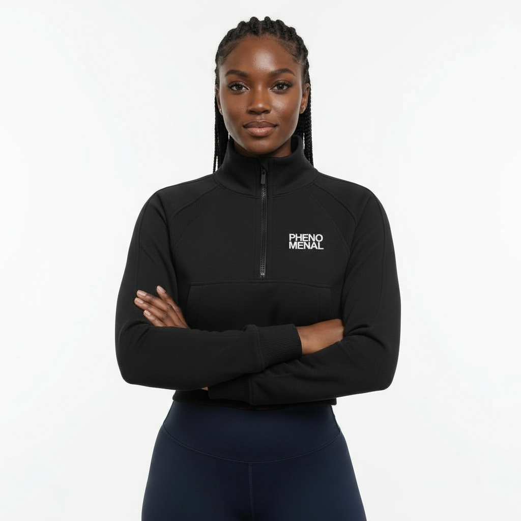 Phenomenal Black Cropped Sweatshirt