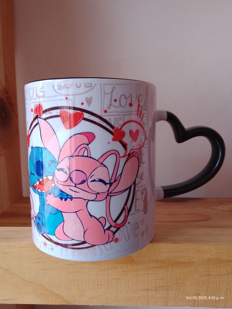 Taza de Stitch y Angel