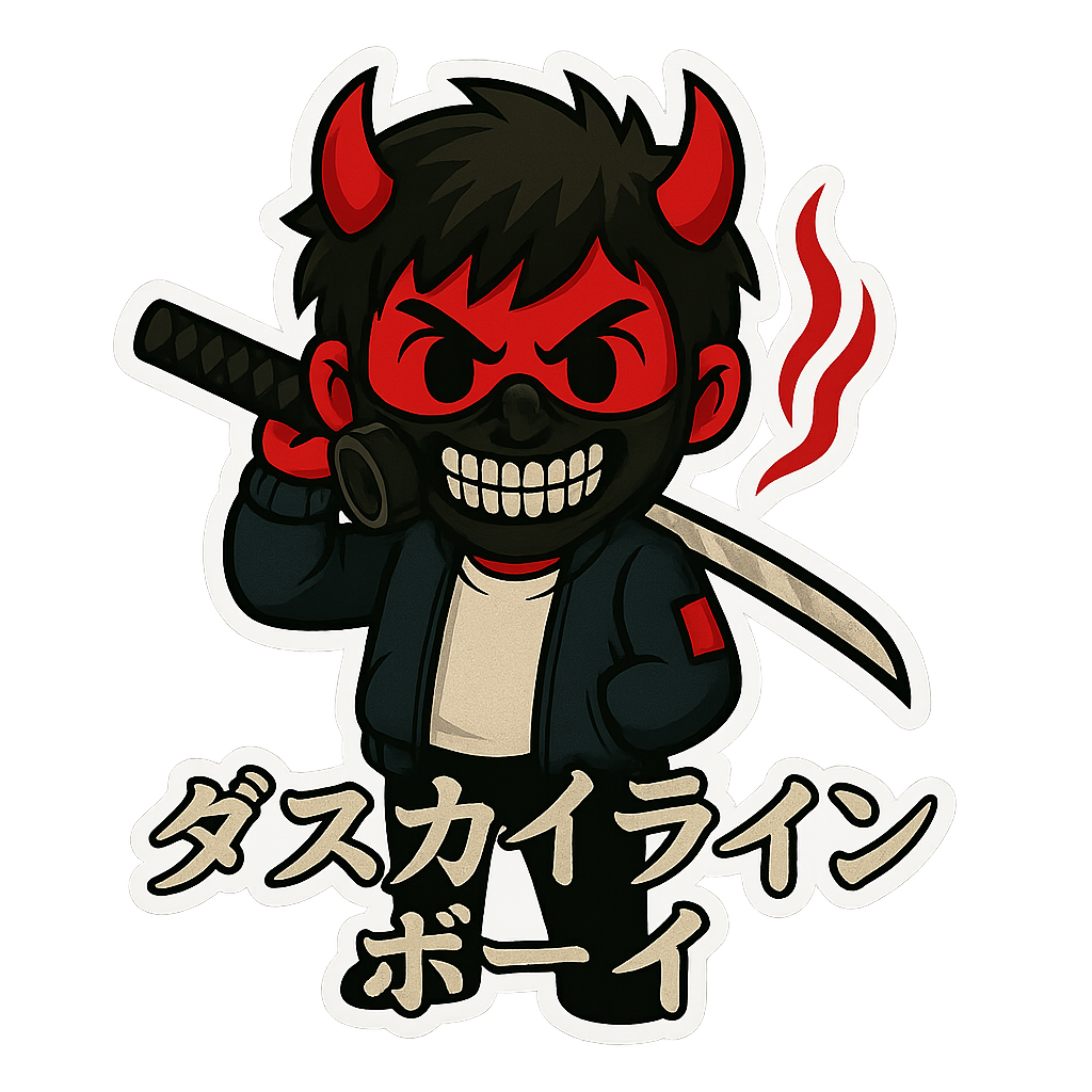 Daskylineboi "Red Oni" Sticker - (2.5 in)