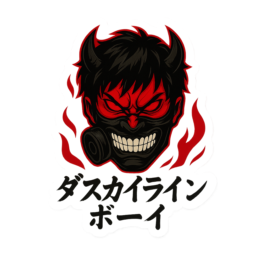 Daskylineboi "Red Oni" Sticker - (2.5 in)