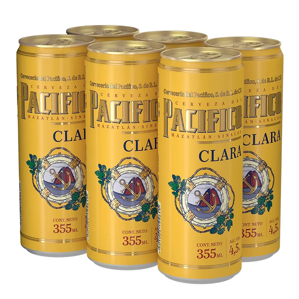 Pacifico Clara Beer 355ml Cans (6 Pack)