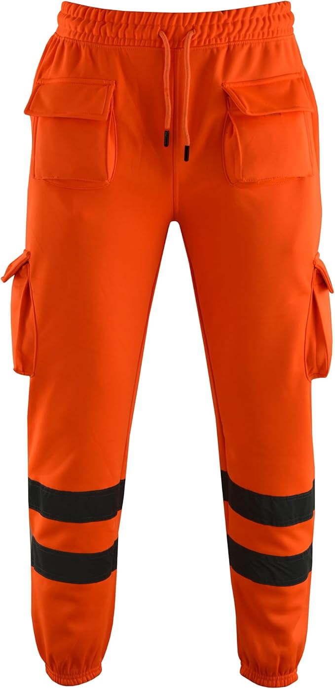 Zyvron Luxury Hi-Vis Fleece Cargo Work Trousers Joggers