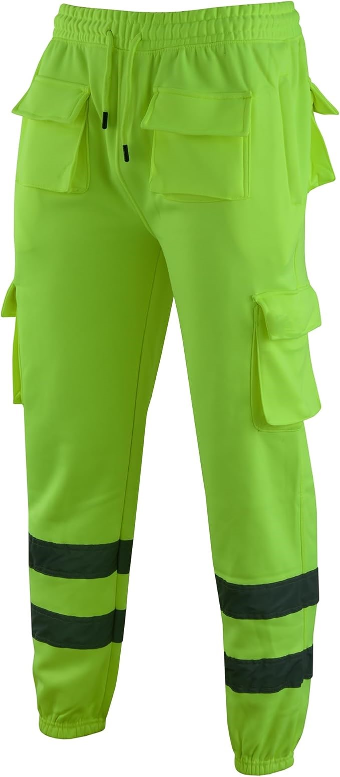 Zyvron Luxury Hi-Vis Fleece Cargo Work Trousers Joggers