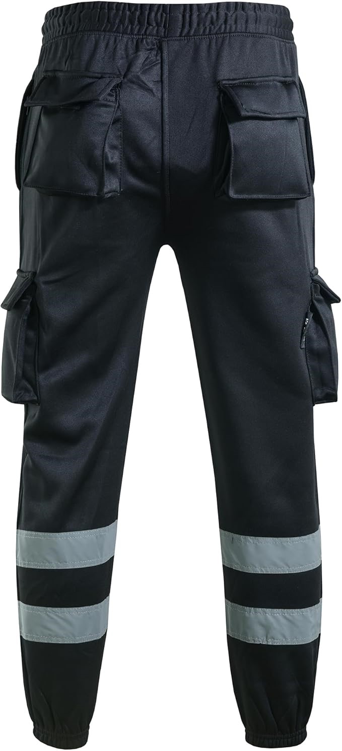 Zyvron Luxury Hi-Vis Fleece Cargo Work Trousers Joggers