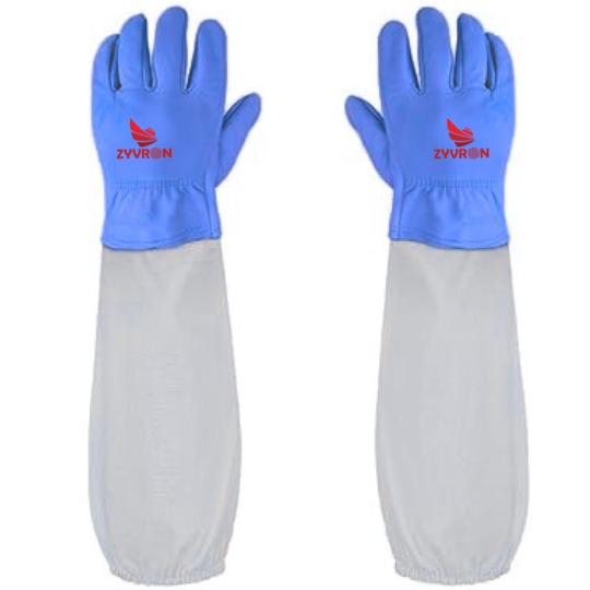 2 Pairs Long Goatskin Beekeeping Gloves