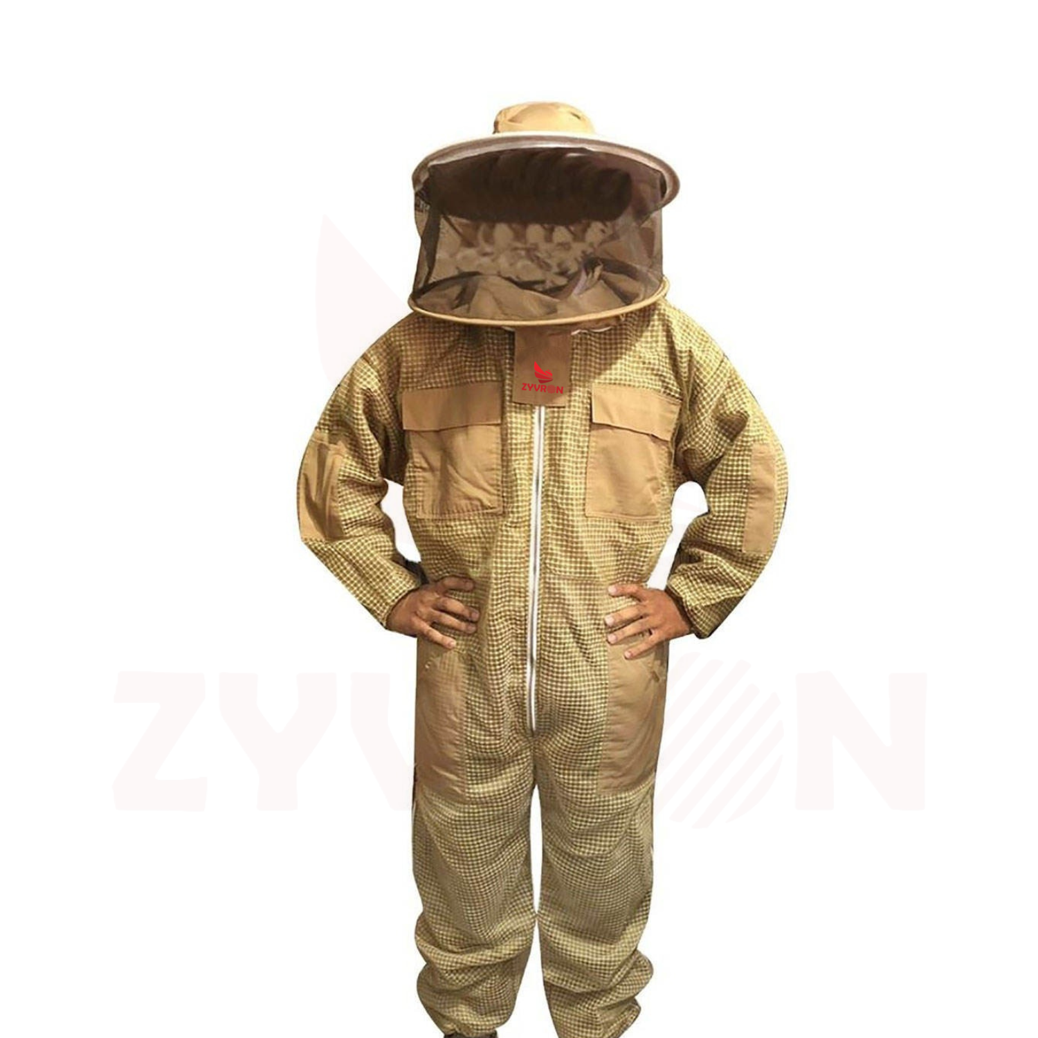 Zyvron Premium Ventilated Beekeeping Suit – Lightweight Protection with Round Veil & Metal Zippers