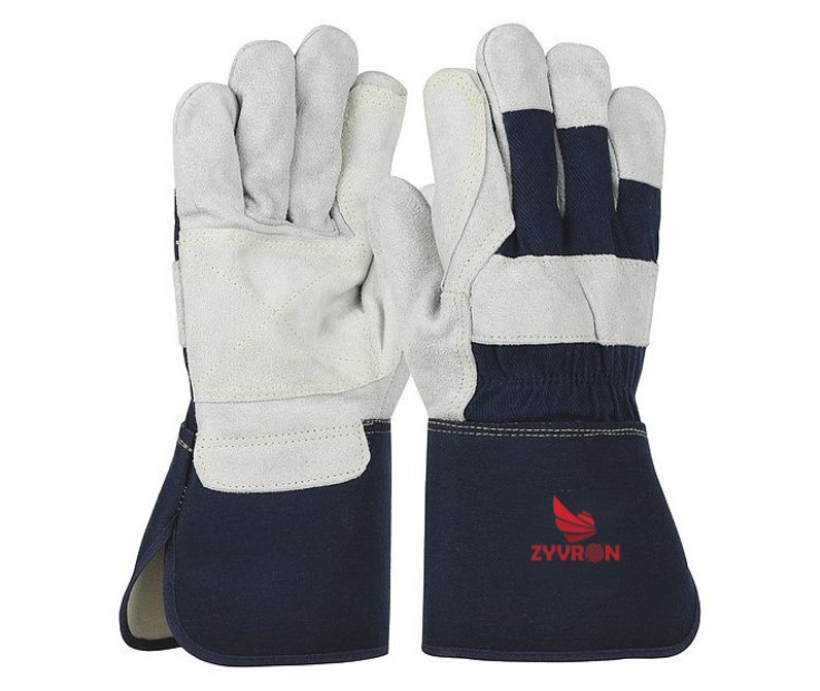 Ironcat Leather Work Gloves – Cowhide, Gauntlet Cuff, Wing Thumb, Full Finger