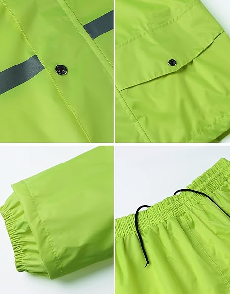 ZYVRON Premium Hi-Visibility Waterproof Rain Suit 