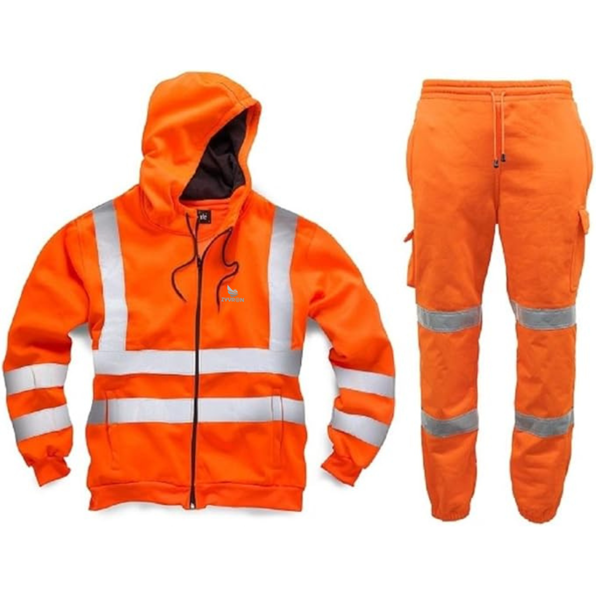 Zyvron Hi-Vis Safety Tracksuit Set – Zip Hoodie & Jogging Bottoms