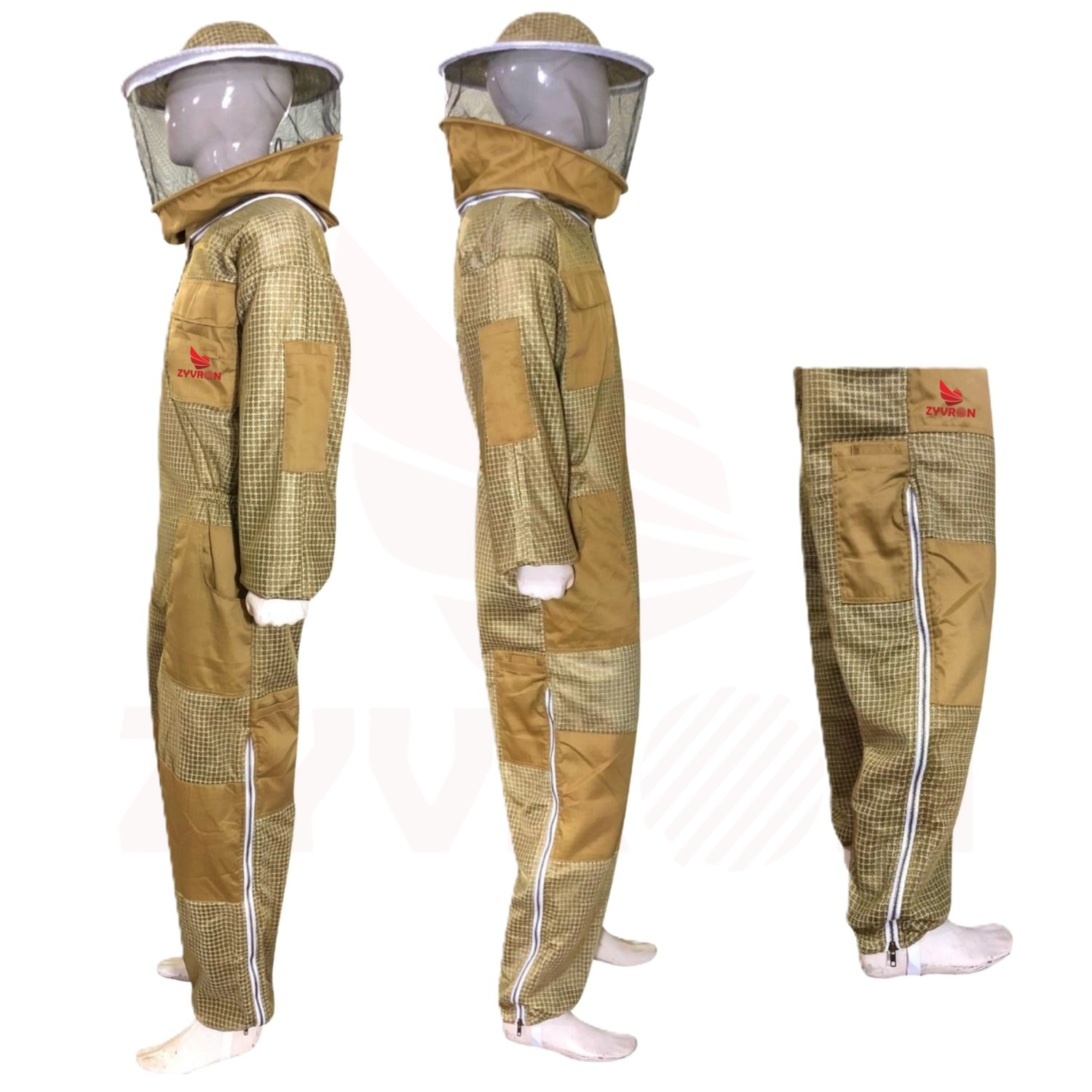 Zyvron Premium Ventilated Beekeeping Suit – Lightweight Protection with Round Veil & Metal Zippers