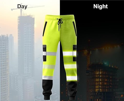 Zyvron Hi-Vis Safety Work Trousers / Reflective Jogger Pants