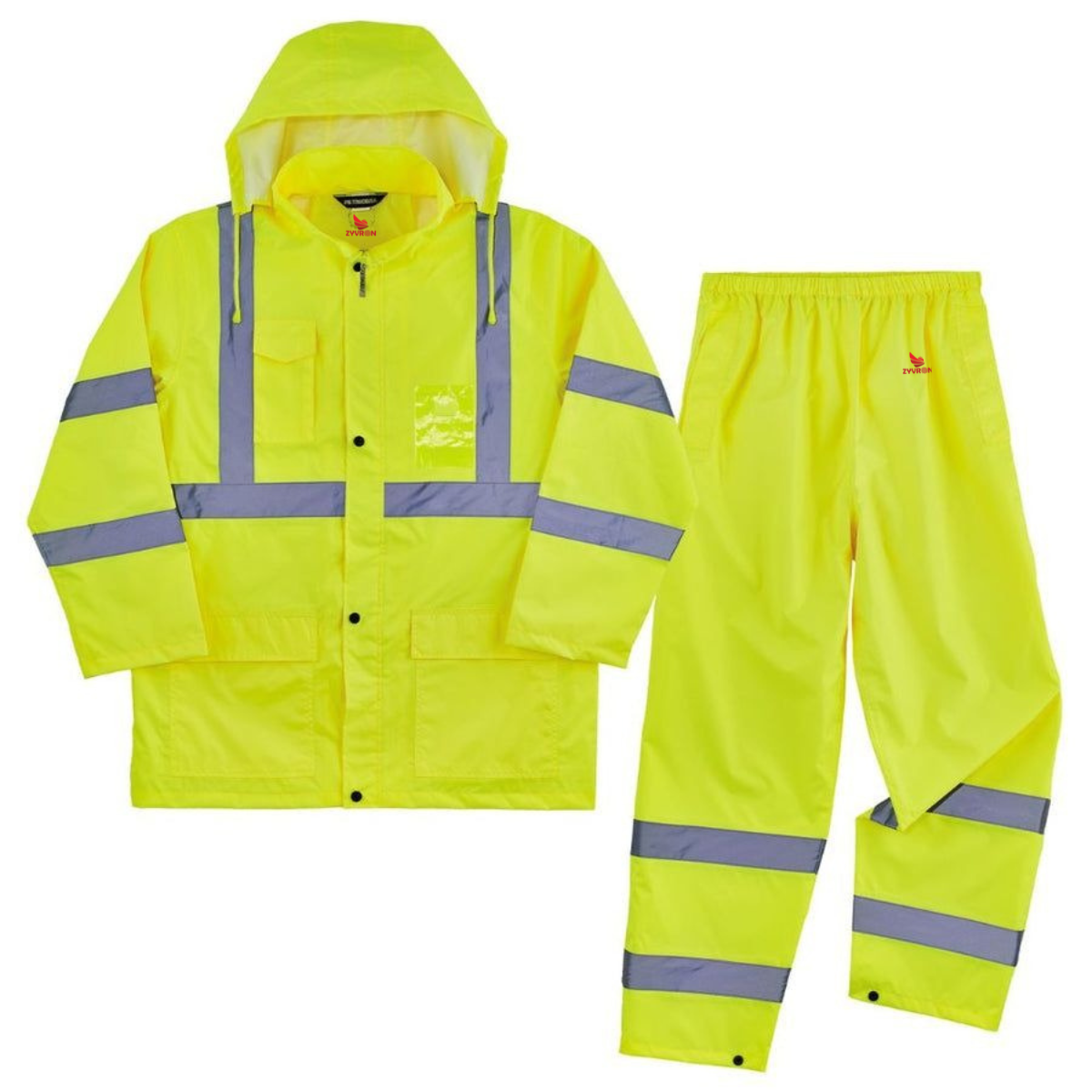 ZYVRON Lightweight Hi-Visibility Rain Suit – Waterproof Jacket & Pants