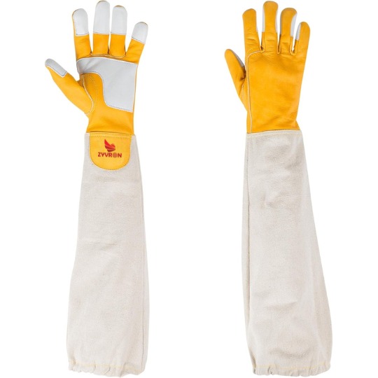 Premium Goatskin Beekeeper Gloves with Extended Sleeves