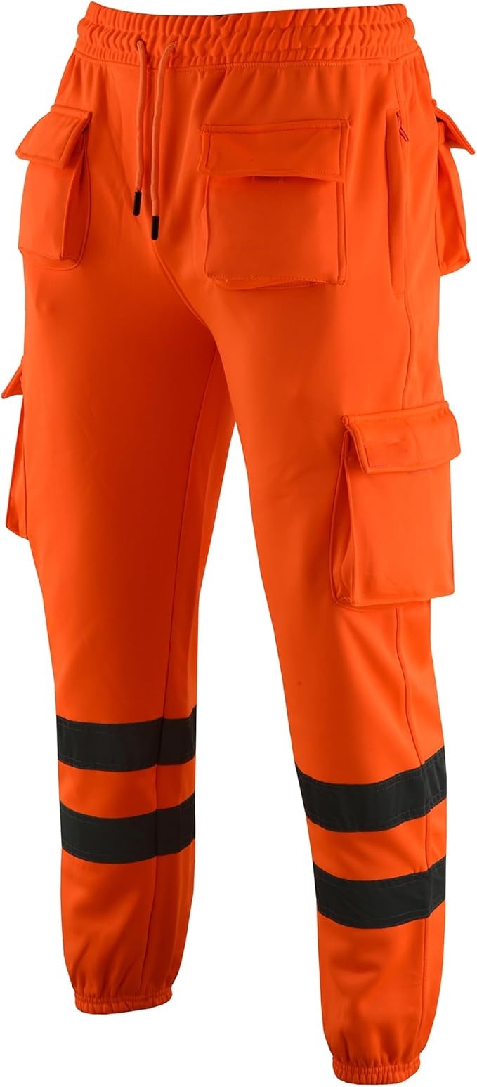 Zyvron Luxury Hi-Vis Fleece Cargo Work Trousers Joggers
