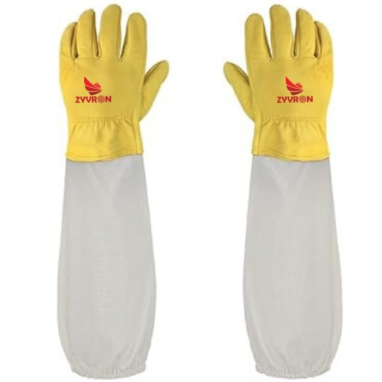 2 Pairs Long Goatskin Beekeeping Gloves