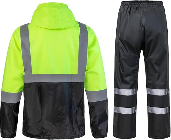 ZYVRON Premium Hi-Visibility Waterproof Rain Suit 