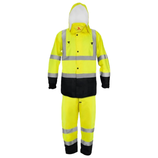 ZYVRON Ironwear Hi-Visibility 2-Piece Rain Suit - Machine Wash