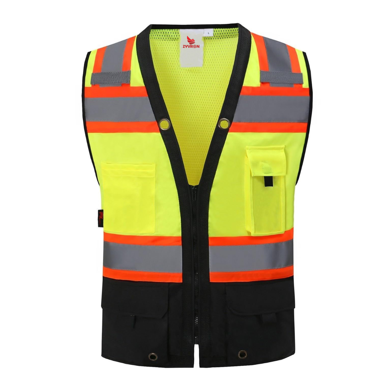 Zyvron Premium Safety Black Series – Class 2 High Visibility Safety Vest